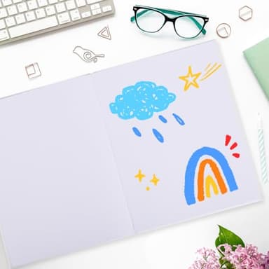 zmybcpack 6 Pack Hardcover Blank Book 8.5x11 inch, Hardcover Blank Book for Students to Write Stories, Blank Hardcover Sketchbooks Journal（White，22 Sheets/ 44 Pages Each） - Image 5