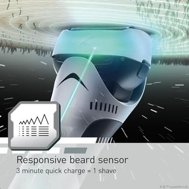 Panasonic Electric Shaver, Special Edition Star Wars Stormtrooper Design, Wet Dry Men’s Shaver with 3-Blade Cutting System and Pop-Up Trimmer - ES-SWLT2W - Image 7