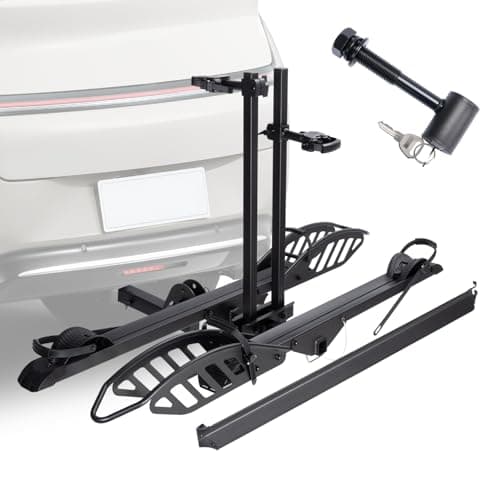 CRAVOT EBike Rack with Ramp, 200 lbs Capacity Heavy Bike Rack Electric Bike Carrier for 2 E-Bike, Foldable Bike Racks for Tow Hitch Up to 5-inch Fat Tire 2'' Receiver - Image 1
