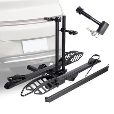 CRAVOT EBike Rack with Ramp, 200 lbs Capacity Heavy Bike Rack Electric Bike Carrier for 2 E-Bike, Foldable Bike Racks for Tow Hitch Up to 5-inch Fat Tire 2'' Receiver - Image 1