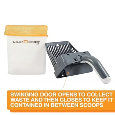 Neater Pet Brands Neater Scooper XL Cat Litter Scoop, 60 Refill Bags – Extra-Large Capacity Mess-Free Cat Litter Scooper with Bag for Large & Multiple Cats, Spill-Proof Litter Box Scooper with Holder - Image 3