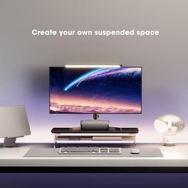 Fenge Acrylic Monitor Stand Riser, 23.6 Inches Monitor Stand with Metal Storage, 2 Tier Acrylic Computer Riser for Desk, Clear Laptop Stand for PC, Laptop, Printer, TV - Image 6