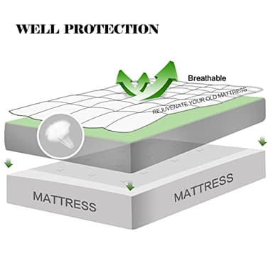 EASELAND Full Size Mattress Pad Pillow Top Cover Quilted Fitted Protector Cotton Top 8-21" Deep Pocket Cooling Mattress Topper (54x75 Inches, Dark Grey) - Image 4