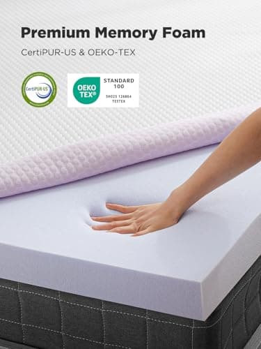 PERLECARE 3 Inch Gel Memory Foam Mattress Topper for Pressure Relief, Premium Soft Cooling Sleep, Non-Slip Design with Removable & Washable Cover, CertiPUR-US Certified - Queen - Image 7
