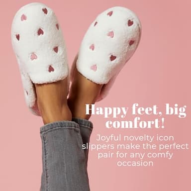 Dearfoams Women's Novelty Gift Teddy Sherpa Scuff Slip On House Shoe Slipper, Large - Image 2