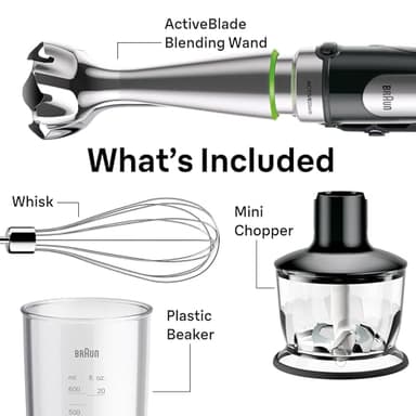 Braun MultiQuick 7 3-in-1 Immersion Blender with Food Processor – Powerful Handheld Electric Stick Blender - Emulsifier for Chopping, Beating & Whisking - Ideal for Soup, Puree, Smoothies & More - Image 7