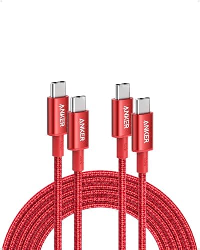 Anker USB C to USB C Cable (10FT, 2Pack), Type-C 100W Charger Cord Fast Charging for iPhone 17 Series,MacBook Pro 2020,Pixel and More(Red) - Image 1
