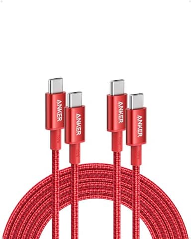 Anker USB C to USB C Cable (10FT, 2Pack), Type-C 100W Charger Cord Fast Charging for iPhone 17 Series,MacBook Pro 2020,Pixel and More(Red) - Image 1
