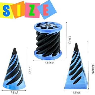 3 Packs Impossible Cone,Spiral Cone Fidget Toy Impossible Pyramid Passthrough Toy,3D Printed Spiral Cone Fidget Toy,Mini Vortex Thread Illusion Desktop Deco Souvenir Gift for Anxiety Relaxing - Image 7