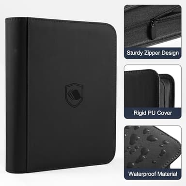 Toploader Binder, Holds 360 Toploaders, 100 Toploaders INCLUDED, 9-Pocket PU Cover Top Loader Binder for 3" x 4" Rigid Toploaders, Ringless Double-Sided Toploader Card Binder for TCG, Sport Cards - Image 3
