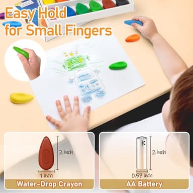 Four Candies Toddler Crayons 12 Count, Non Toxic Washable Crayons for Toddlers 1-3, Unbreakable Easy-Grip Water-Drop Shape for Little Hands, Toddler Coloring Art Gift - Image 5