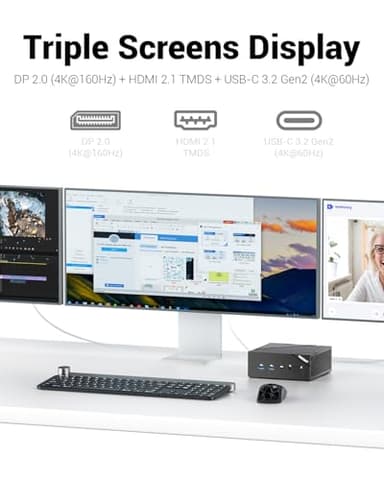 FIREBAT Mini PC Gaming, AMD Ryzen 6600H, 4800MHz DDR5 PCIe SSD, WiFi6 BT5.2 MU-MIMO 2xLAN, DP2.0 (4K@160Hz), HDMI 2.1, USB-C, 4xUSB-A, Radeon 660M GPU Home/Business/Student Desktop Computer【AM02】 - Image 4