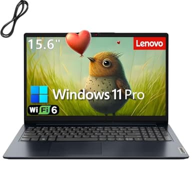 Lenovo 15.6" Laptop Computer for Business and Student, Intel Dual Core Processor, 32GB DDR4 RAM, 1TB PCIe SSD, WiFi 6, BT 5.2, Type-C, HDMI, Numeric Keypad, Abyss Blue, Windows 11 Pro, Wendbo Cable - Image 1