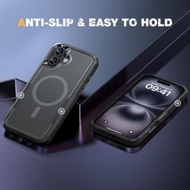 Diaclara Magnetic for iPhone 16 Plus Case, [with Privacy Screen Protector] [Anti Spy] [Military Grade Drop Protection] Heavy Duty Full-Body Shockproof Phone Case, Magnetic Black - Image 9
