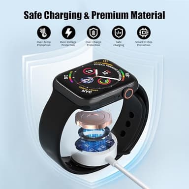 Charger Cable for Apple Watch, 1M USB C to Magnetic Wireless Fast i-Watch Charging Cable, Compatible with Series Ultra/9/8/7/6/SE/SE2/5/4/3/2,Magnetic, USB C Interface, 1m Data Cord- White - Image 4