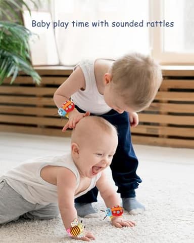 Wrist Rattles Foot Finder Rattle Toy for 0-6 Months Baby, Feet Leg Ankle Socks Arm Hand Bracelet Shaker for 6-12 Months Infant boy & Girl, Gift Set for 0-3 Years Newborn Babies (5 pcs-F) - Image 12