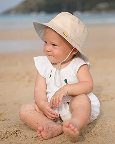 Baby Sun Hat for Boy Girl Toddler Summer Bucket Hat Kids Sun Protection Beach Hat Cotton Baby Hats Blue - Image 4