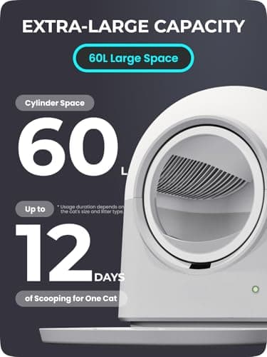 ABRCT Self-Cleaning Litter Box Automatic Electronic Hands-Free Smart Robot self Cleaning Litter Box - Large 60L Capacity, Safe Anti-Pinch,with Deodorizer and Liner,for Multiple Cats (Grey Pro) - Image 2