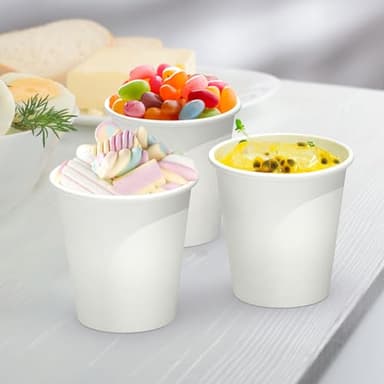 Dealusy 200 Count 3 oz Disposable Coffee Cups, Bathroom Mouthwash Cups, Leak-Free Food Safe Small Paper Mini Cup - Image 7