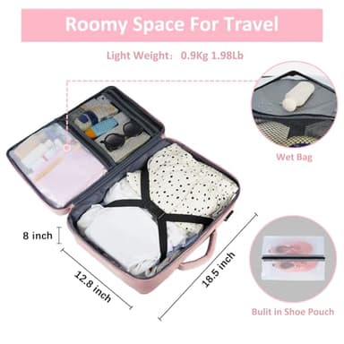 Taygeer Laptop Backpack for Women, Large Travel Backpack with 17.3 inch Laptop Compartment, TSA Friendly 40l Carry On Mochila, Daypack Business Computer Bag for Office Work Travel Essentials, Pink - Image 5