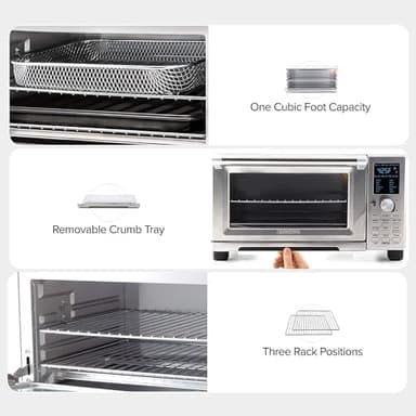 Nuwave Bravo Air Fryer Toaster Smart Oven, 12-in-1 Countertop Convection, 30-QT XL Capacity, 50°-500°F Temperature Controls, Top and Bottom Heater Adjustments 0%-100%, Brushed Stainless Steel Look - Image 7