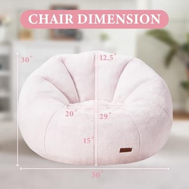 Hobestluk Bean Bag Chairs Large Bean Bag Couch for Adults Stuffed Sofa Chair Comfy Giant Bean Bag Chair with Spacious Design for Reading, Playing or Relaxing (Pink) - Image 2