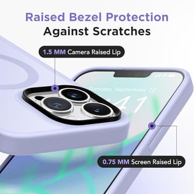 GONEZ Magnetic for iPhone 13 Pro Max Case,Compatible with MagSafe,[Military-Grade Drop Protection][Anti-Fingerprint] Slim Translucent Matte Back Shockproof Phone Protective Case(Lilac) - Image 5
