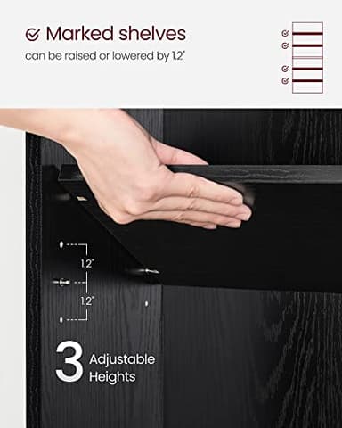 VASAGLE CUSTOS Collection - Bookshelf, 6-Tier Bookcase, Book Shelf, Open Storage Shelf, 9.4 x 23.6 x 63.3 Inches, for Living Room, Home Office, Dinning Room, Ebony Black ULBC166T56 - Image 7