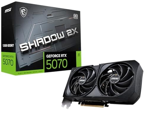 MSI Gaming RTX 5070 12G Shadow 2X OC Graphics Card (12GB GDDR7, 192-bit, Extreme Performance: 2557 MHz, DisplayPort x3 2.1a, HDMI 2.1b, NVIDIA Blackwell Architecture) - Image 1
