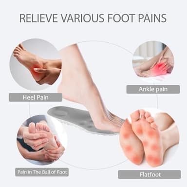 DWTWLE 4D Cloud Insoles for Men and Women, Memory Foam Cloud Insoles Super Soft Anti-Fatigue, Shock Absorption, Relieve Foot Pain, (Gray, Men: US 7-11) - Image 4