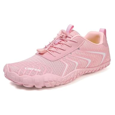 UBFEN Water Shoes Aqua Swim Shoes Mens Womens Beach Sports Quick Dry Barefoot for Boating Fishing Diving Surfing Z8 Pink Color Size US 7 Women 6 Men - Image 1