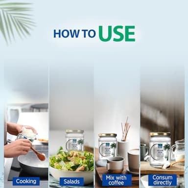 Parachute Naturalz Virgin Coconut Oil | 100% Organic Cooking Oil, Hair Oil and Body Oil | Cold Pressed | USDA Certified |16 Fl. Oz | Glass Jar | Pack of 2 - Image 5