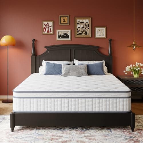 Queen Mattress, 12 Inch Queen Size Mattresses in a Box, Hybrid with Gel Memory Foam and Pocketed Springs for Motion Isolation & Enhanced Support, Medium Firm, CertiPUR-US Certified - Image 1
