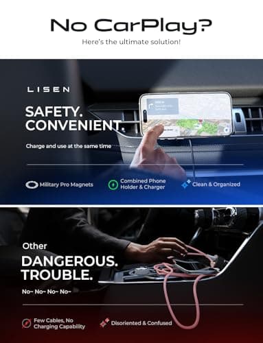 LISEN for iPhone 17 Pro Max Air Magsafe Car Mount Charger, Fast Charging 15W Air Vent Magnetic Wireless Car Charger, Vent Phone Mount for Car Wireless Charger Fits iPhone 16 15 14 13 12, Black - Image 6