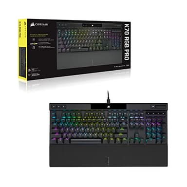 Corsair K70 RGB PRO Wired Mechanical Gaming Keyboard (CHERRY MX RGB Blue Switches: Tactile and Clicky, 8,000Hz Hyper-Polling, PBT DOUBLE-SHOT PRO Keycaps, Soft-Touch Palm Rest) QWERTY, NA - Black - Image 8