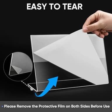 TICONN 8.5 x 5.5 Acrylic Sign Holder, L Shape Clear Sign Stand for Displaying, Plastic Paper Holder for Office, Store, Restaurant (Horizontal 3 Pack) - Image 5