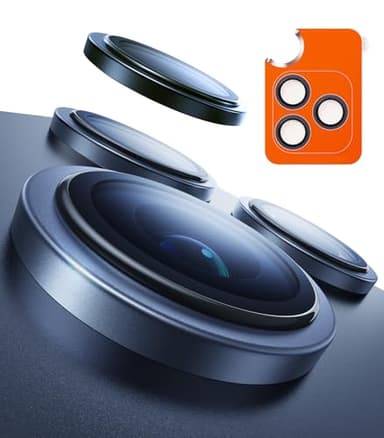 TORRAS 3-Year Ultimate Durability for iPhone 17 Pro Max/17 Pro Camera Lens Protector-1:1 Invisible Fit & Ultra Clarity, Military-Grade 9H+ Aerospace Glass Anti-Scratch Easy Installation,Deep Blue - Image 1