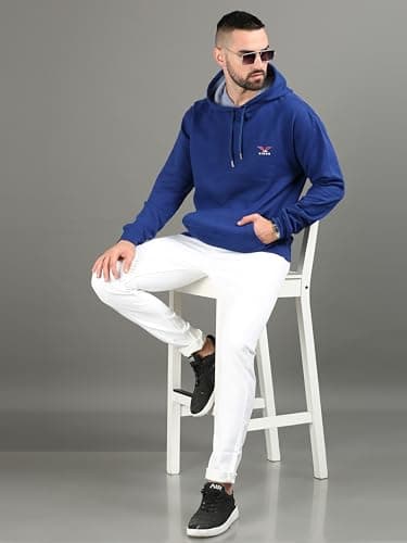 VIROH Premium Poly Soft Cotton Hoodie - Blue Men's Cozy Relaxed Fit Pullover Sweatshirt for Ultimate Comfort, Stylish Casual Wear, and Everyday Activities - Image 6