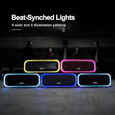 DOSS SoundBox Pro Bluetooth Speaker with 20W Stereo Sound, Active Extra Bass, IPX6 Waterproof, TWS Pairing, Multi-Colors Lights, 20H Playtime, Portable for Beach, Outdoor-Grey - Image 10