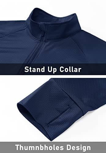MAGCOMSEN Women's Lightweight Athletic Jacket Zipper Running Shirts Quick Dry Long Sleeve Sun Protection Shirts Navy M - Image 6
