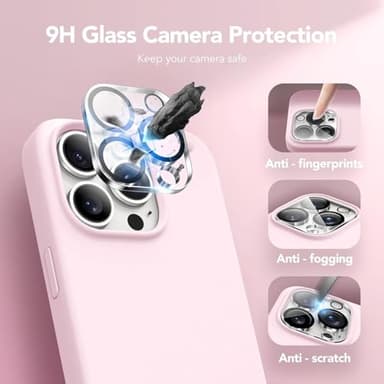 GONEZ Magnetic for iPhone 15 Pro Case, Compatible with MagSafe, [Screen Protector + Camera Lens Protector], Silicone Shockproof Anti-Scratch Protective Phone Case 6.1 inch, Chalk Pink - Image 6