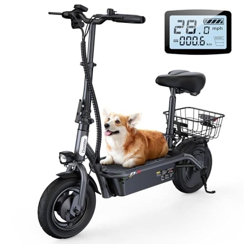 iScooter F3 Electric Scooter with Seat, 28 MPH Top Speed & 37 Miles Range, 1000W Powerful Motor, 10'' Pneumatic Tire Scooters for Adults, Adjustable Seat & Handlebar E-Scooter for Adults with Seat - Image 1