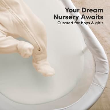 2-Pack Organic Bassinet Sheets for Girls, Boys - 100% Cotton Bassinet Mattress Sheets Compatible with Halo Bassinest Swivel Sleeper, Graco, Baby Delight, Chicco, Unisex Fitted Bassinet Sheets (Sage) - Image 8