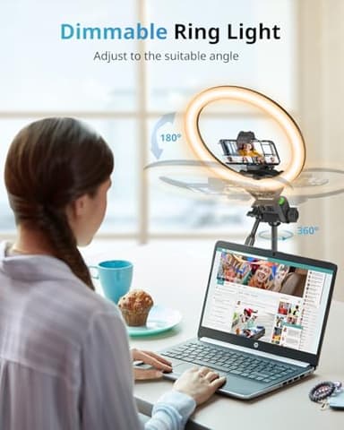 UBeesize 12'' RGB Selfie Ring Light with 62’’ Tripod Stand for Video Recording＆Live Streaming(YouTube, Instagram, TIK Tok), Compatible with Phones, Cameras and Webcams - Image 5
