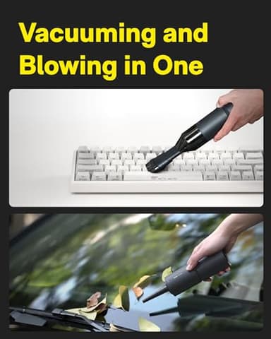 HOTO Handheld Vacuum Cleaner Cordless, Desk Vacuum Cleaner Compressed Electric Air Duster 15000Pa Suction, 4-in-1 Portable Vortex Vacuum Dust Buster Air Blower for Computer, Keyboard - Image 5