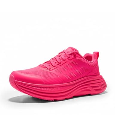 NORTIV 8 Women's Walking Shoes Cushion Running Tennis Shoes ActiveFloat Non-Slip Comfortable Breathable Workout Gym Sports Athletic Fashion Sneakers,Size 8,Hot Pink,SNWS245W - Image 1