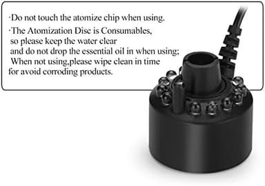 AGPTEK Mist Maker Fogger Water Fountain Pond Fog Machine Atomizer Air Humidifier with 12 LED Light Color Change for Office Home Room Car, Black - Image 3