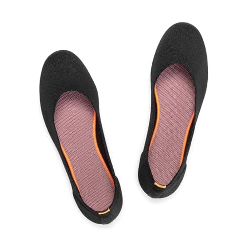 Frank Mully Women's Knit Ballet Flat Round Toe Flat Shoes Slip On Classic Low Wedge Ballerina Shoes Black, 8 - Image 1