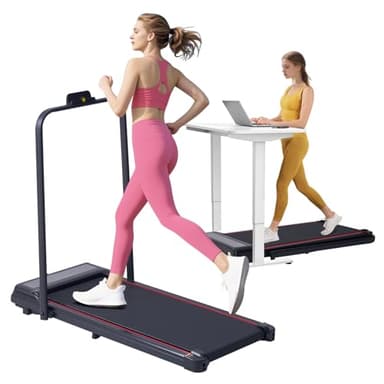 Walking Pad with Handle Bar, 3.0HP Walking Pad Treadmill with Handles, 3 in 1 Portable Under Desk Treadmills for Home Small Space, Foldable Folding Home Treadmill with Remote Control, 300LBS Capacity - Image 1