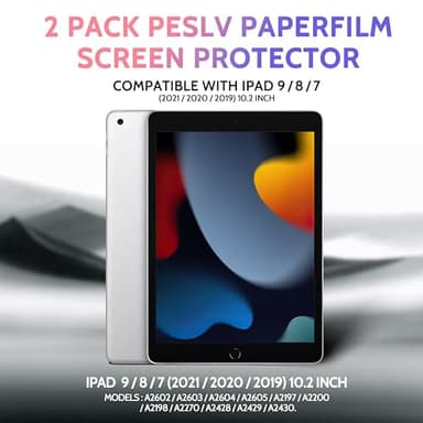Peslv 2 Pack Like Paper Screen Protector for iPad 9th/8th/7th (10.2-Inch, 2021-2019), Matte Anti Glare PET Film/Blue Light Filter Eye Protection Cover/Drawing & Writing Feel Like on Paper - Image 8